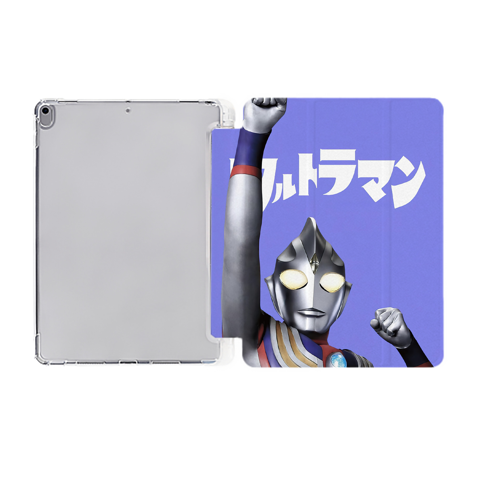 （画像用） ウルトラマン Ultraman IPad ケース ペン収納付き 三つ折りスタンド PUレザー×シリコン 対応機種9.5/10.5/10.9インチ